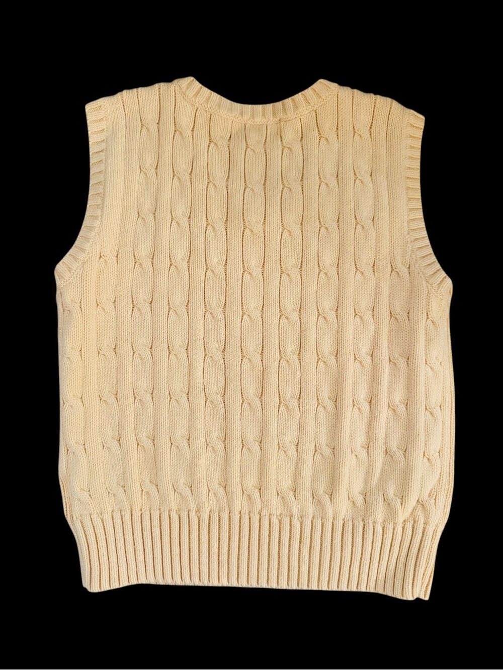 Boys Ralph Lauren Yellow Cable-Knit V-Neck Sweater Vest - Picture 3 of 7